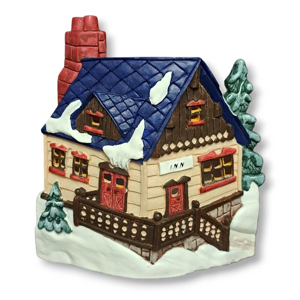 Vintage DELAGAR Alpine Christmas Village Inn Tealight Candle Holder - 1998